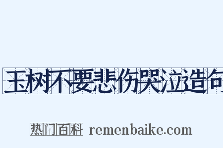 玉树不要悲伤哭泣造句是什么意思的图片